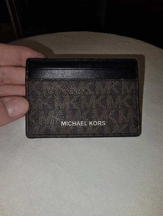 Michael Kors Brown and Black Logo Card Holder