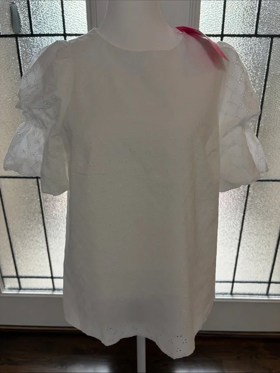 Lilly Pulitzer Laihlah White Eyelet Puff-Sleeve Top