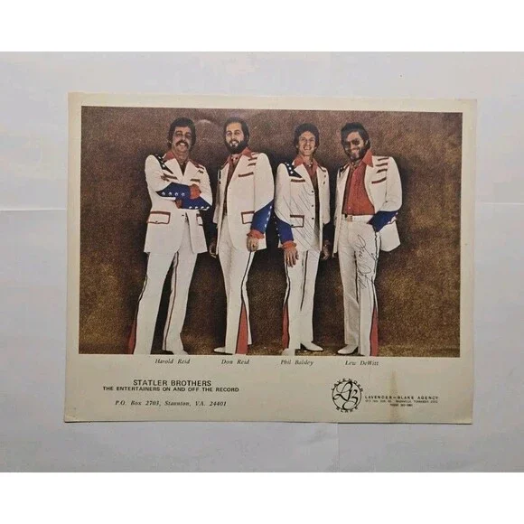The Statler Brothers Hand Signed Promo Photograph Front And Back