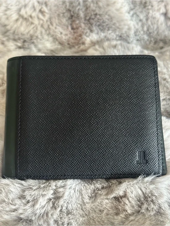 Lanvin Black/ Army Green Leather Bifold Wallet