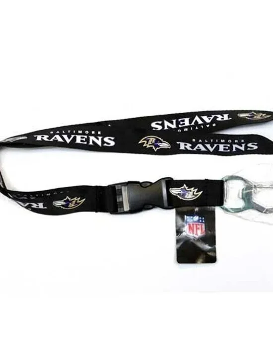 Baltimore Ravens Lanyard Keychain with Built-in Bottle Opener - NFL Official
