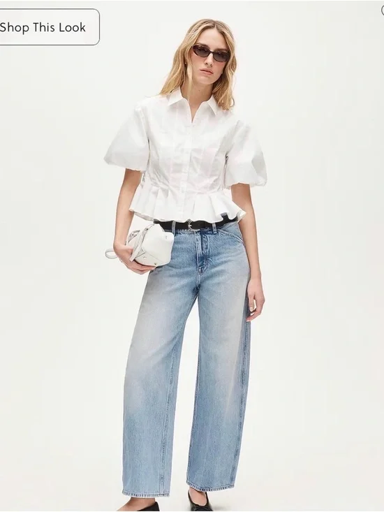 Puff Sleeve Button up top