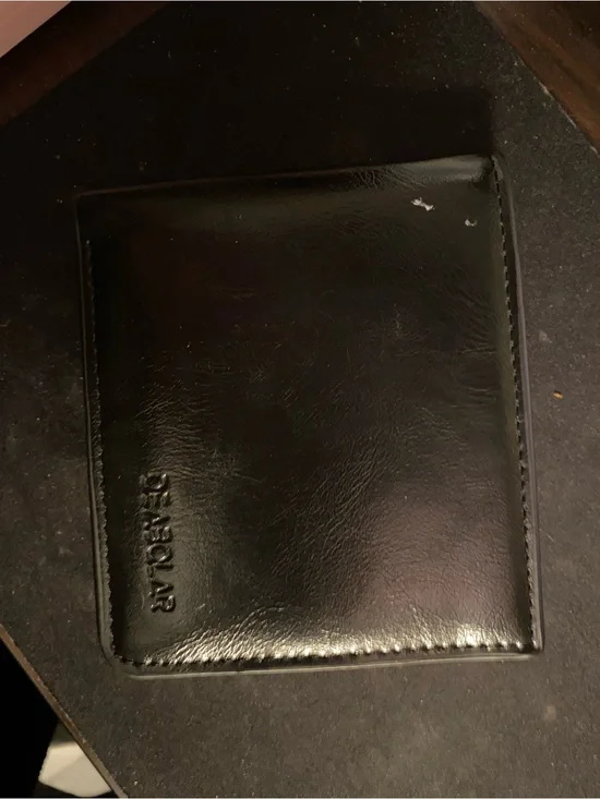 Deabolar Men's Black Leather Bifold Wallet