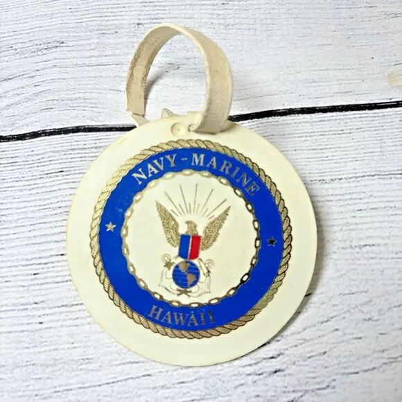 Vtg PGA Golf Bag Tag NAVY MARINE GOLF COURSE HAWAII Pearl Harbor Todd Nicely