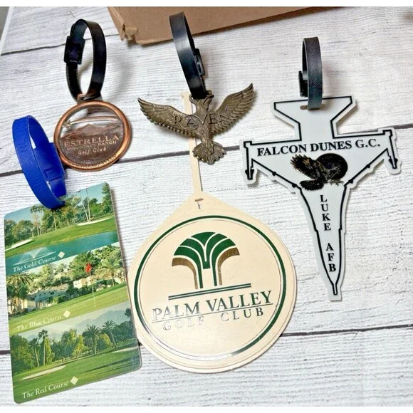 Golf Bag Tag Lot 5 ARIZONA Falcon Dunes Luke AFB Raven Estrella Wigwam