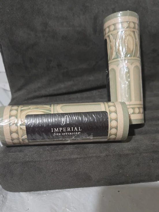 Imperial Fine Interiors Green and Cream Decorative Wallpaper Border