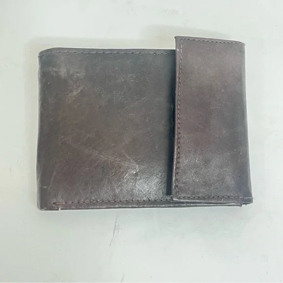 Hand Crafted Genuine Leather Mens Wallet Slim Trifold Wallets With ID Window