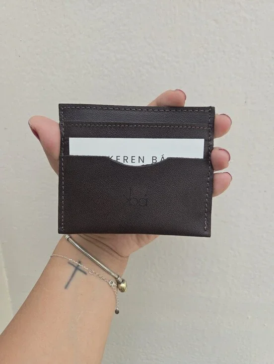 Chocolate Leather Card Holder