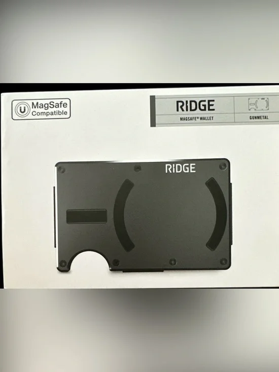 The Ridge Wallet - Gunmetal MagSafe Wallet Cash Strap
