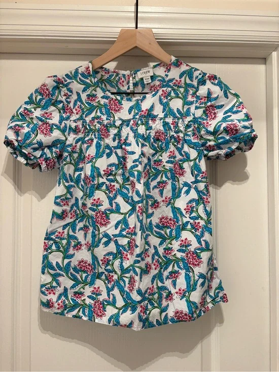 Women’s J.Crew floral puff sleeve blouse size XXS