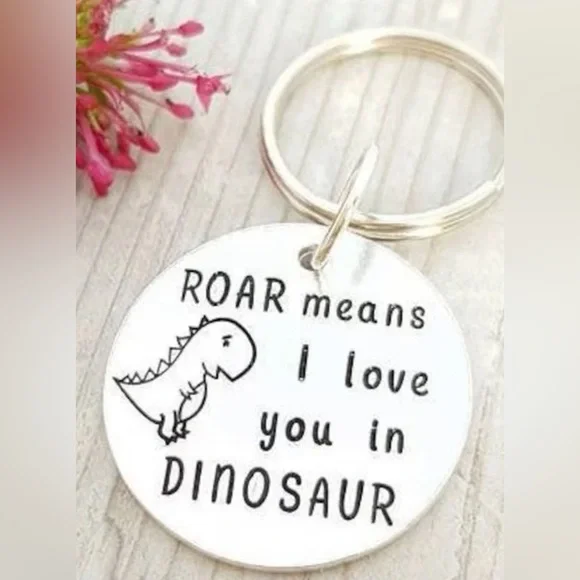 Dinosaur Keychain ROAR means I love you