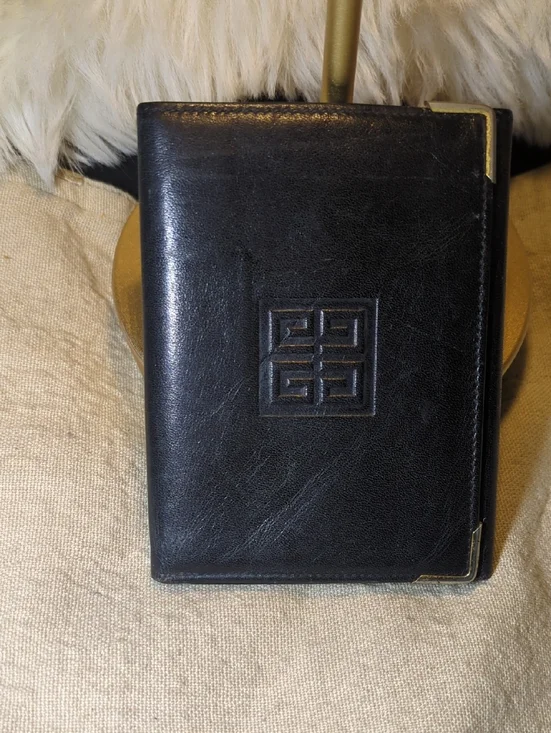 Givenchy Black Leather Men's Key & Card Holder with Gold-Tone Corners#34