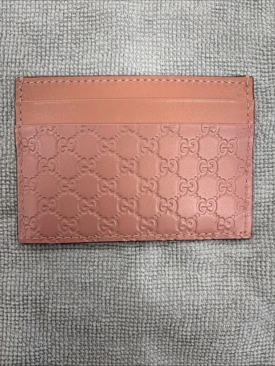Gucci Rose Pink Embossed GG Leather Cardholder