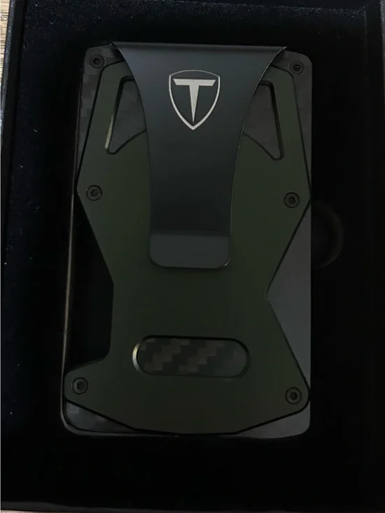 T Logo Slim Tactical Wallet - Olive Green & Black