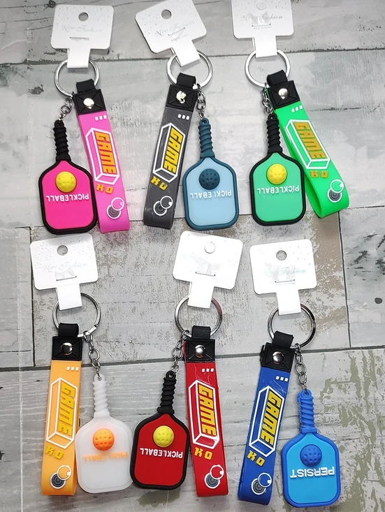 Pickleball Paddle Keychain - Multiple Colors  Paddle & Ball Keyring
