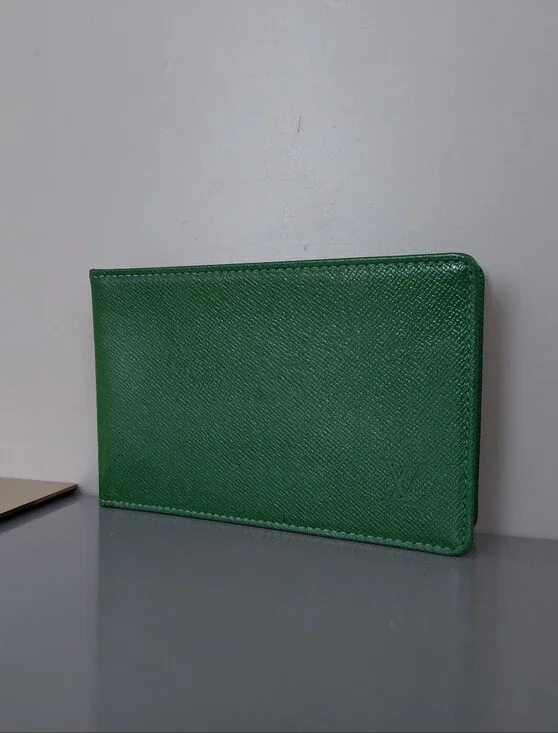 Louis Vuitton Green Textured Leather Card Holder