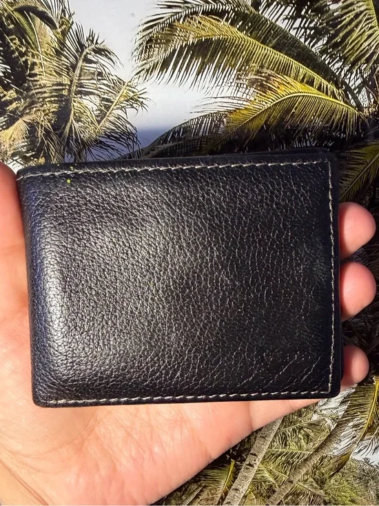 Timberland Black Leather Men's Bifold Wallet