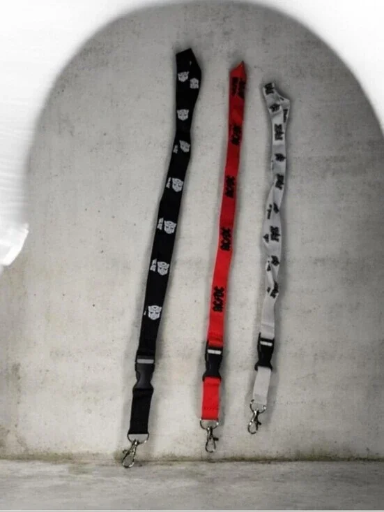 #06 Triple-Color Key Lanyard Set — Black, Red & White