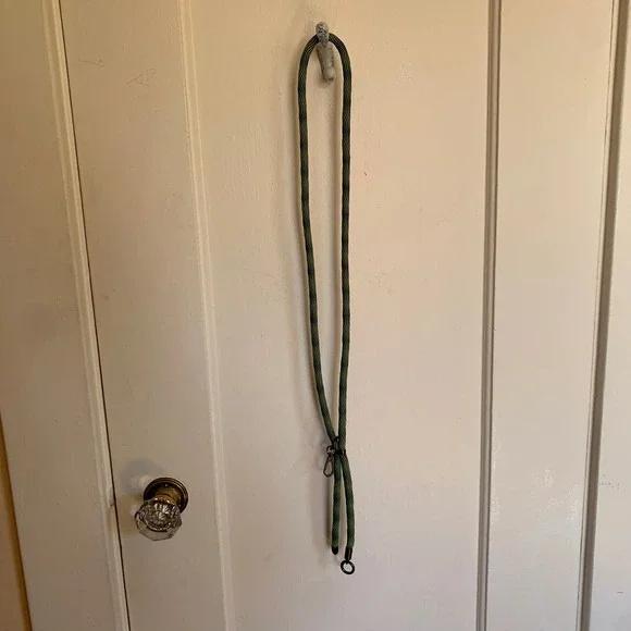 Green Patterned Rope Lanyard Swivel Hook Gunmetal Hardware Key Phone Strap