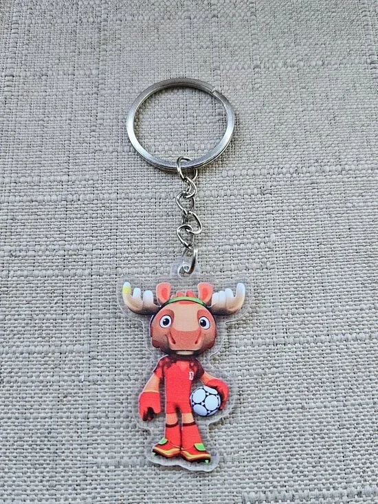 Fifa World Cup Key Chain Orange Maple The Moose MAscot Keys Holder Unbranded