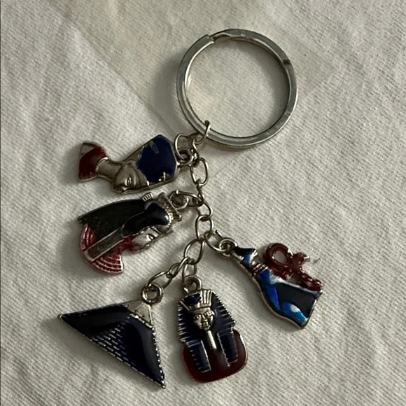 Egyptian Charm Keychain - Blue & Red Men’s Accessory