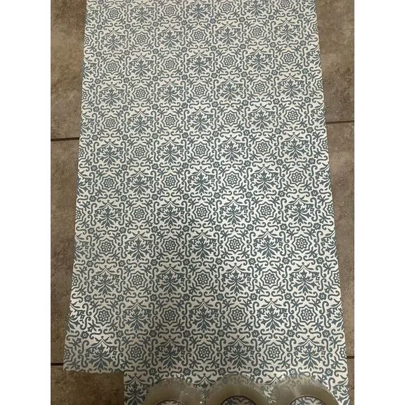 Vintage Wallpaper Embossed Blue And White 20 Inches Wide  BEAUTIFUL