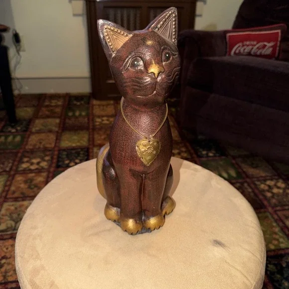 Vintage Black & Tan Cat Shelf Sitter 12