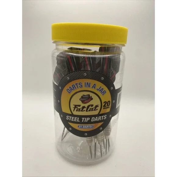 Fat Cat Steel Tipped Darts A Lot Of 18 Red Black Flights 20 Grams
