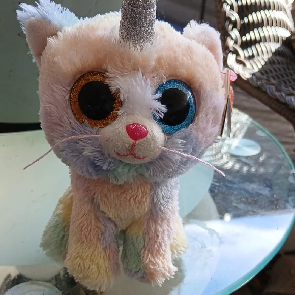 Ty Unicorn Cat Plush - Pastel and Glitter