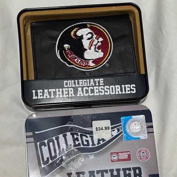 Florida State Seminoles NCAA Embroidered Leather Tri-fold Wallet
