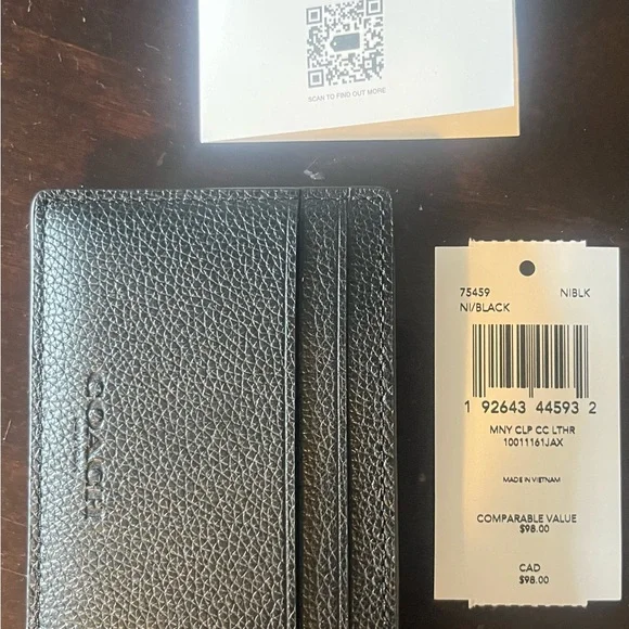 Coach Black Leather Card Case