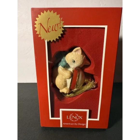 Lenox Furry Friends Playful Cat Ornament 3.5