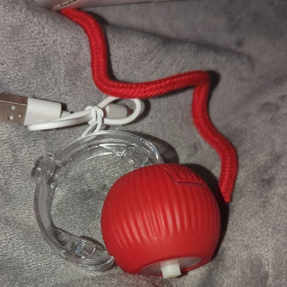 Red USB-Powered Device with Clear Holder