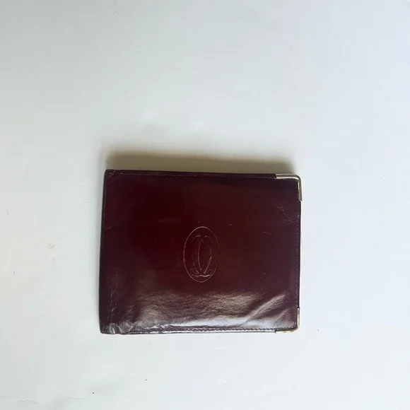 Cartier Men's Burgundy Leather Wallet