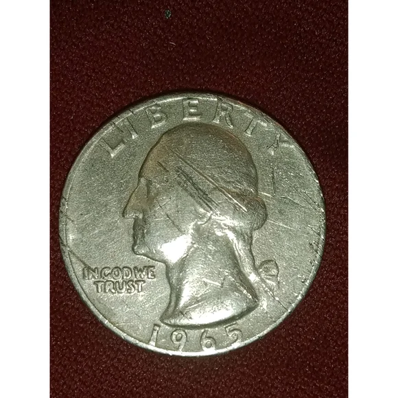 1965 No Mint Quarter With A Broad Stroke And Stroke Through Error