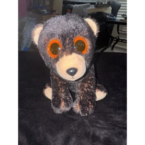TY Classic‎ Kodi Dark Brown Bear Beanie Missing Ty Ear Tag 10