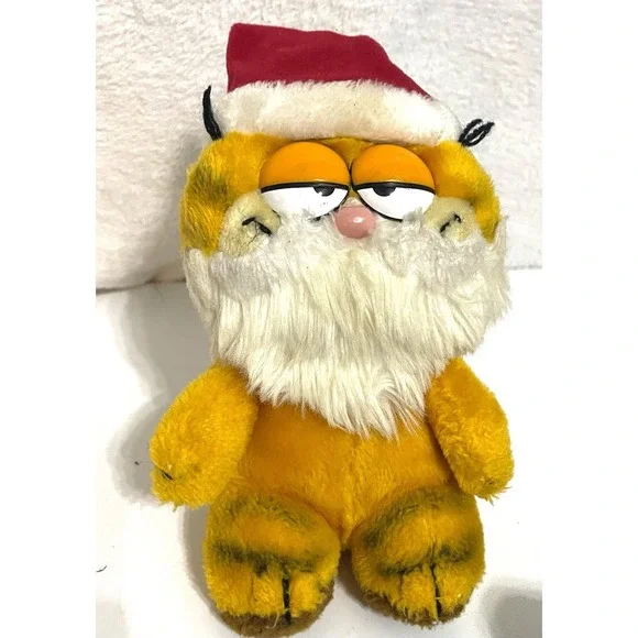 1981 Garfield Plush Santa (Holiday, Christmas) R. Dakin & Co. With Beard/Hat 8