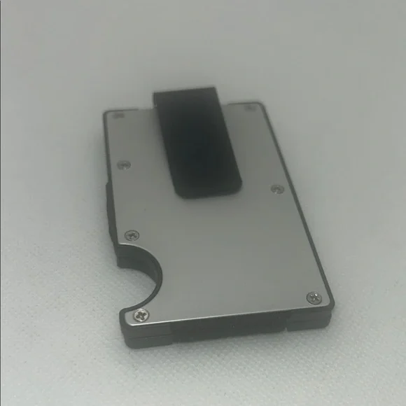 Sleek Silver and Black Card Holder