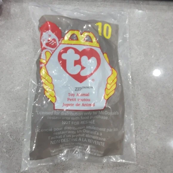 🟥 Ty Teenie Beanie Baby Zip the Cat #10 McDonalds Happy Meal Toy 1998 SEALED