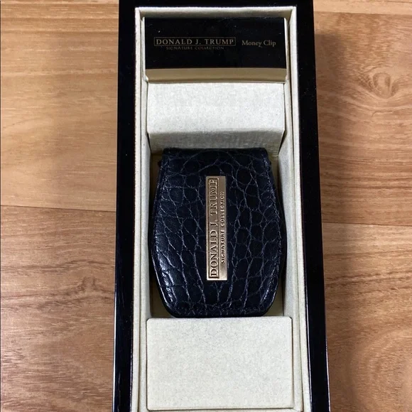Donald Trump Black leather Money Clip