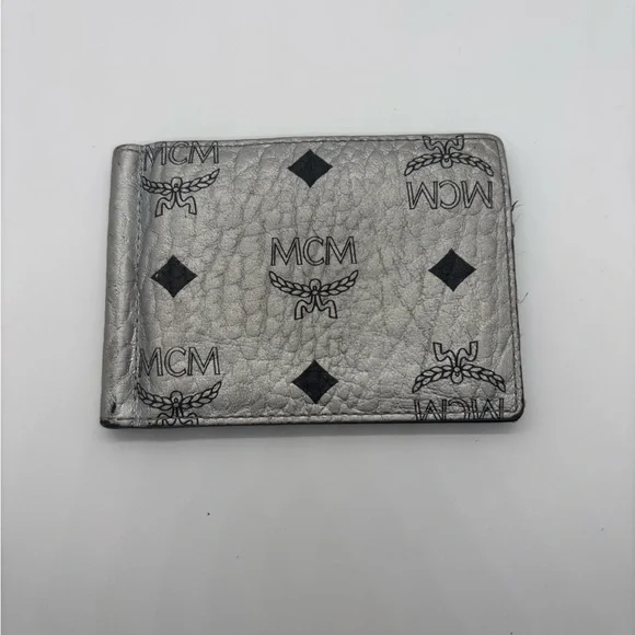 MCM Silver and Black Men's Wallet
