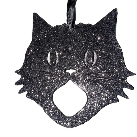 Bethany Lowe Halloween Glittered Scaredy Cat Silhouette Ornaments—Set Of 3