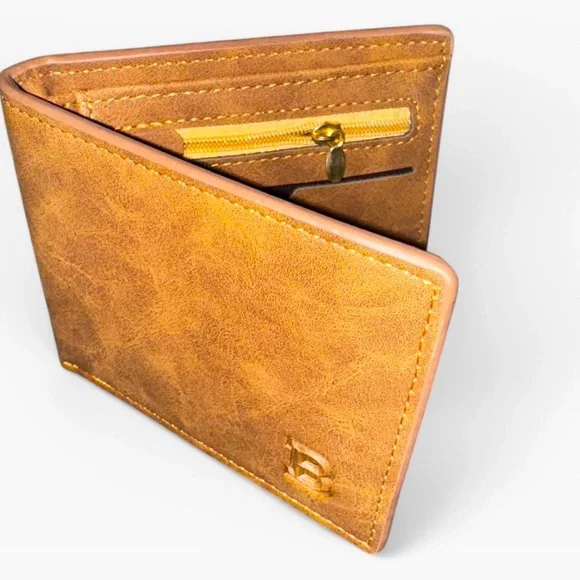 Authentic Tan Leather Bifold Wallet