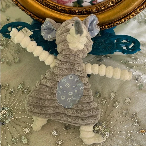 Gray and White Elephant Plush Toy