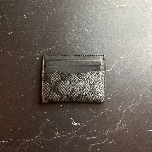 Coach Men's Flat Card Case | Charcoal/Black