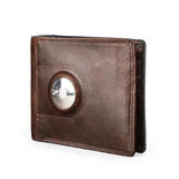 Classic Vintage Leather Wallet with Integrated Airtag