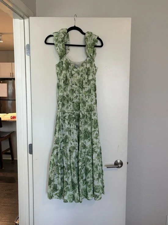 Abercrombie & Fitch Green Floral Tiered Maxi Dress