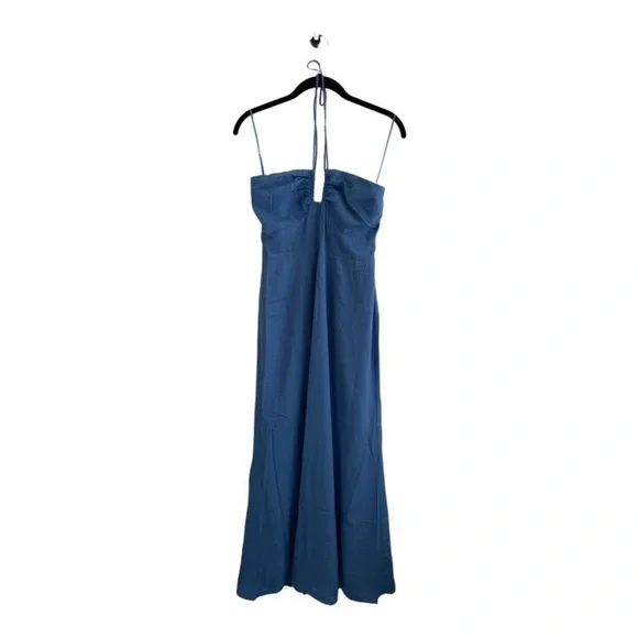 NWT Abercrombie & Fitch Halter Maxi Dress Cornflower Blue XSMALL Tall