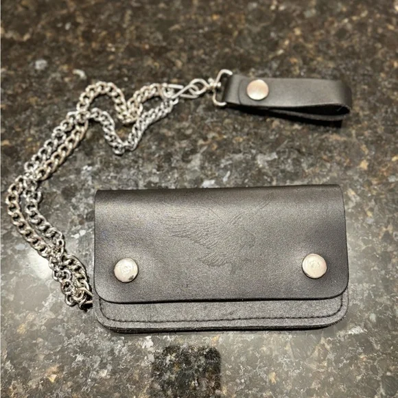 Genuine Leather Chain Wallet