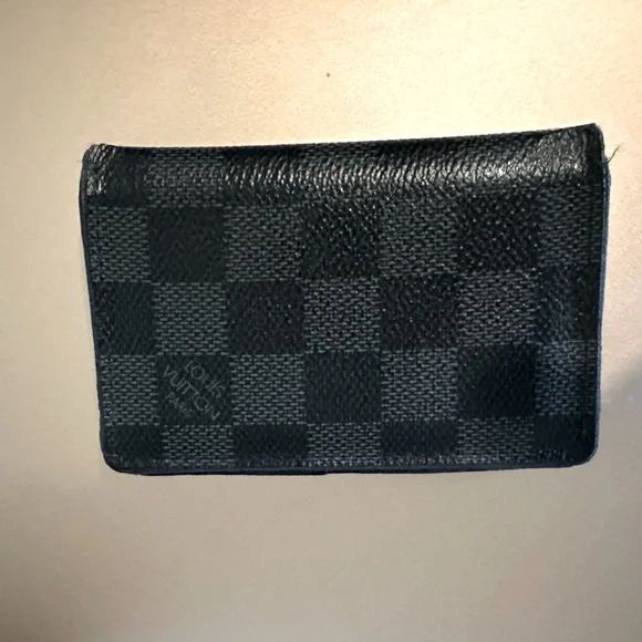 Louis Vuitton Pocket Organizer / Men’s Blue Checkered Wallet
